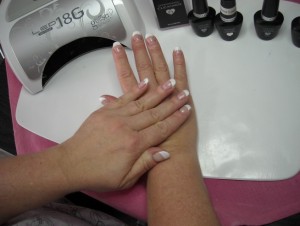 Gel Polish Application in "French"