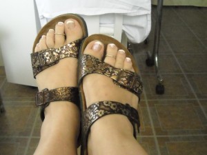 "French " painted toes